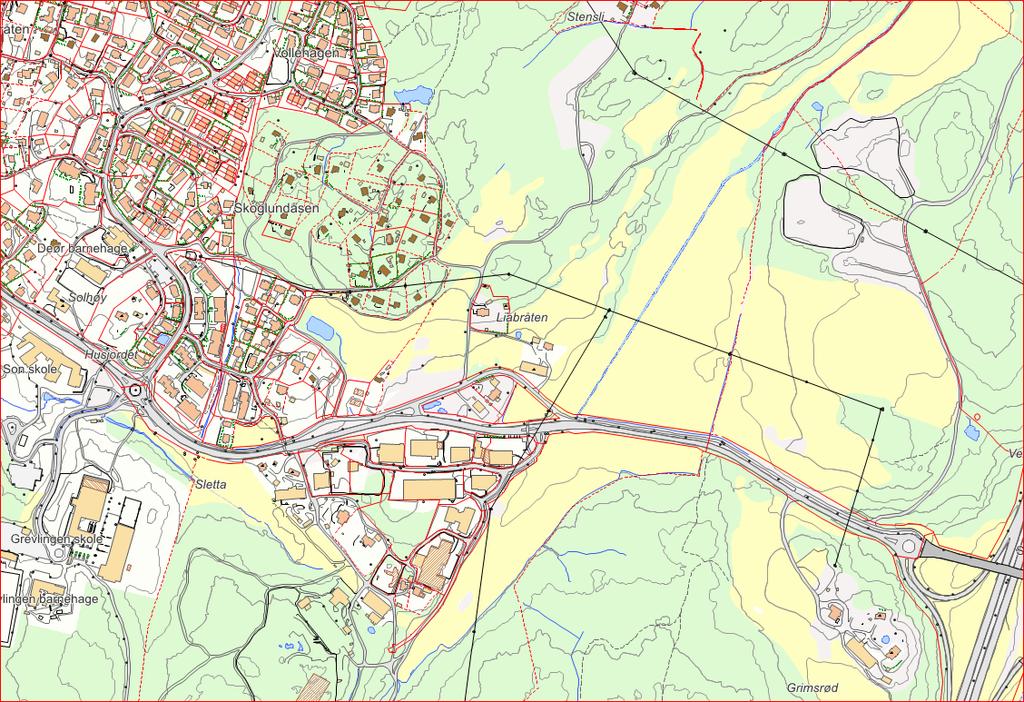 N Dam Nord, Vollhagen Dam Syd, Pæra Figur 1. Skoglundkollen og nettverket av dammer i nærområdet.