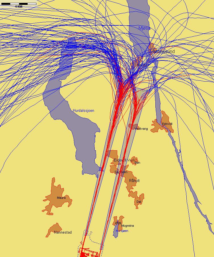 Jetflylandinger fra nord med sen tilslutning til ILS-glidebanen Figur 7.