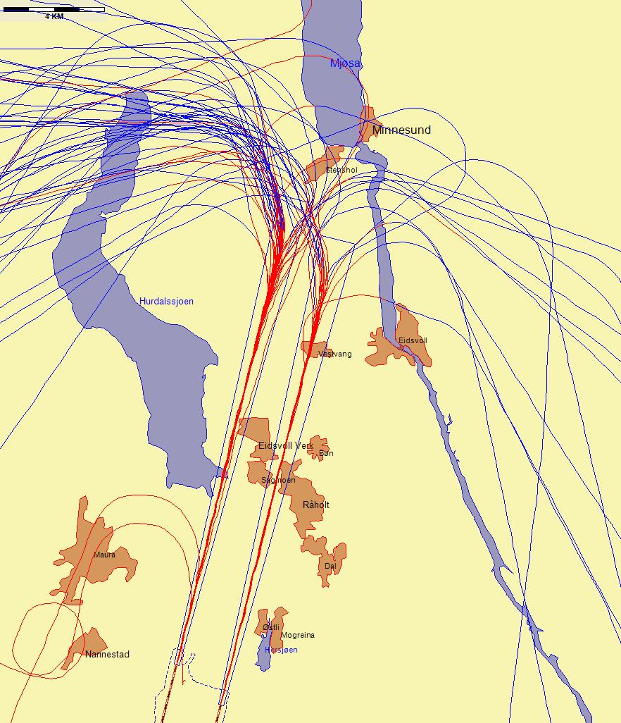 Jetflylandinger fra nord med sen tilslutning til ILS-glidebanen Figur 7.