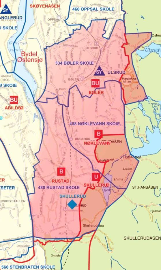 Område 16 Bøler - Skullerud Grunnskoler i området: Bøler, Nøklevann, Rustad, Skullerud Behov frem til 2022: Barnetrinnet: 1 ny parallell (210 elevplasser) Utfordringer i området: Veksten i området