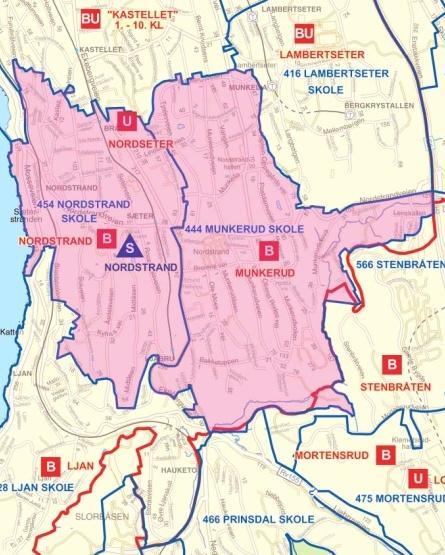 Område 19 Nordstrand - Munkerud Grunnskoler i området: Munkerud, Nordseter og Nordstrand Behov frem til 2022: Barnetrinnet: 2 nye paralleller (420 elevplasser) Ungdomstrinnet: 1 ½ ny parallell (135