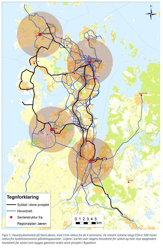 Sykkel i Bypakke Nord-Jæren Sykkelstamveien Bussveien Transportkorridor Vest E39 + Sekkepost