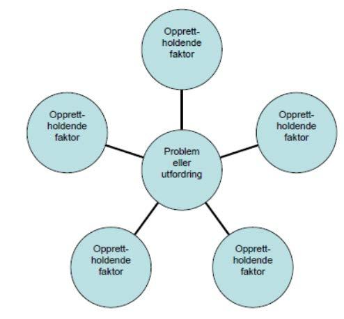 Analysemodellen brukes som rettesnor i møtene og består av to hoveddeler, en analysedel og en strategi og tiltaksdel. Formulering av utfordringer, tema eller problemer er det første steget i modellen.