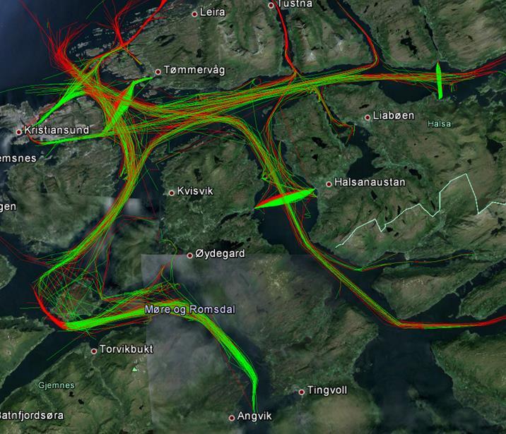 Da det er lovpålagt for skip med bruttotonn (Gross Tonnage, GT) over eller lik 300 å installere og bruke AIS-utstyr, vurderes det at disse data gir et tilstrekkelig grunnlag for en analyse av hvilke