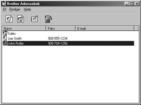 Adressebok Fra Start -menyen velg Programs, Brother, MFC Software Suite og klikk deretter Adressebok.