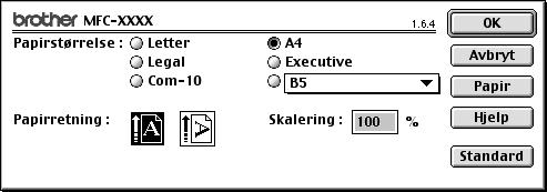 Å skrive ut dokumentet: 3 Fra Macintosh skanneprogramvaren som Simple Text, klikk Fil menyen og velg Page Setup. Du kan endre innstillinger for Papirstørrelse, Papirretning og Skalering, og klikke OK.