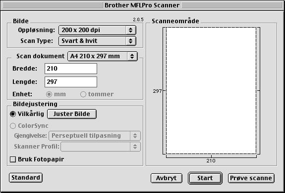 Hvordan bruke Brother TWAIN skannerdriver sammen med din Apple Macintosh Brother MFC Software Suite inkluderer en TWAIN skannerdriver for Macintosh.