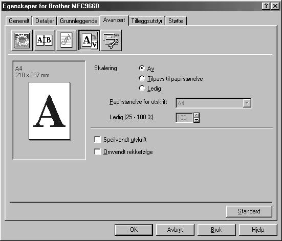 SKRIVER/SCANNER 1. Velg Av hvis du vil skrive ut dokumentet slik som det vises på skjermen. 2.