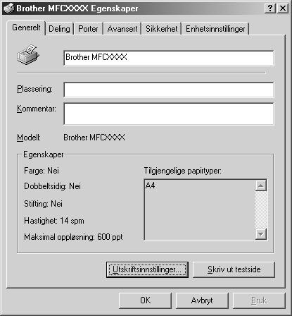 Funksjoner i skriverdriveren (For Windows 2000) Windows