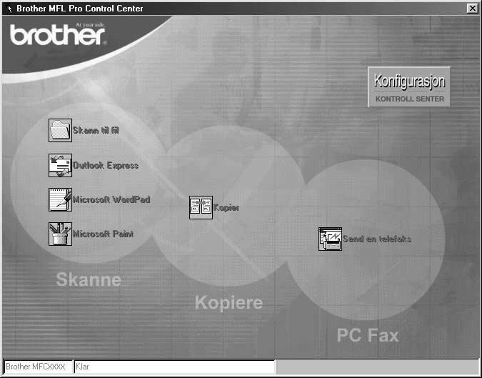 13 Bruke Windows -basert Brother Kontrollsenter (Kun for Windows ) Brother Kontrollsenter Brother Kontrollsenter er et program som kommer opp på skjermen hver gang et ark er lagt i dokumentmateren.