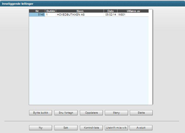 Page 10 of 19 Varetelling (OF17) Inneliggende tellinger Velg alternativet for inneliggende tellinger for å komme til listen over de som allerede er importert fra BHT/CS-Mobile/ST.