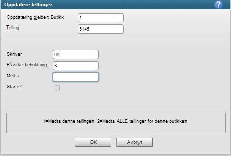 Page 13 of 19 Gå til innregistrert tellinger, velg den tellingen du vil oppdatere (ha kontroll-listen på samme telling tilgjengelig).