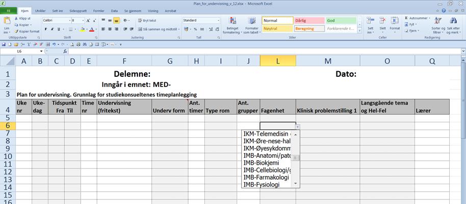 Lokale pedagogiske føringer Plan for undervisning Å legge timeplanen for første gang i Felles Studentsystem (FS) er et ganske omfattende arbeid for studiekonsulenten.