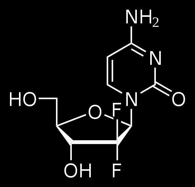 Figure 1.4. Gemcitabin, kjemisk formula Det har vært lite framgang i behandling og overlevelse av pankreaskreft i de siste tiårene.