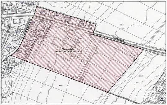 2.5 Kunngjøring om igangsatt regulering Kart fra varsel om igangsetting Oppstart av reguleringsarbeidene ble kunngjort av Plus arkitektur 19.