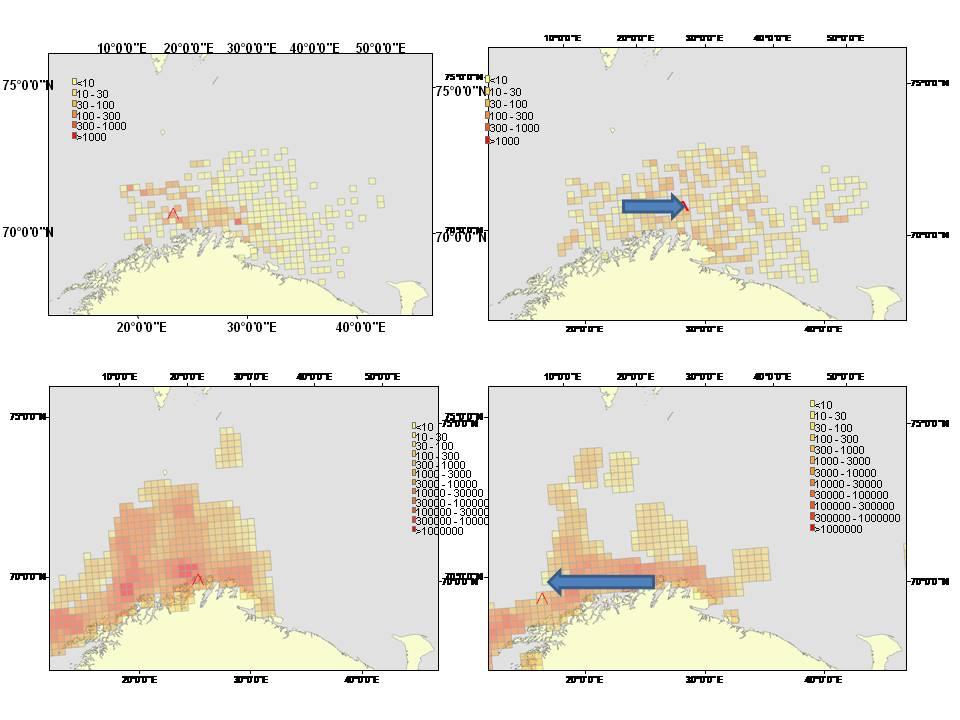 Toktdata for fiskeutbreiing vs.