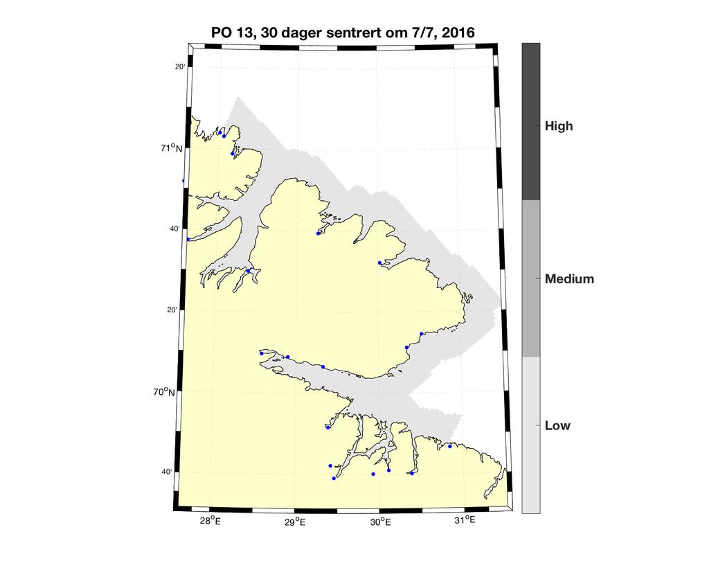 3.13 PO 13: Øst-Finnmark I dette produksjonsområdet vandrer hovedvekten av smolten ut rundt første havdel av juli.