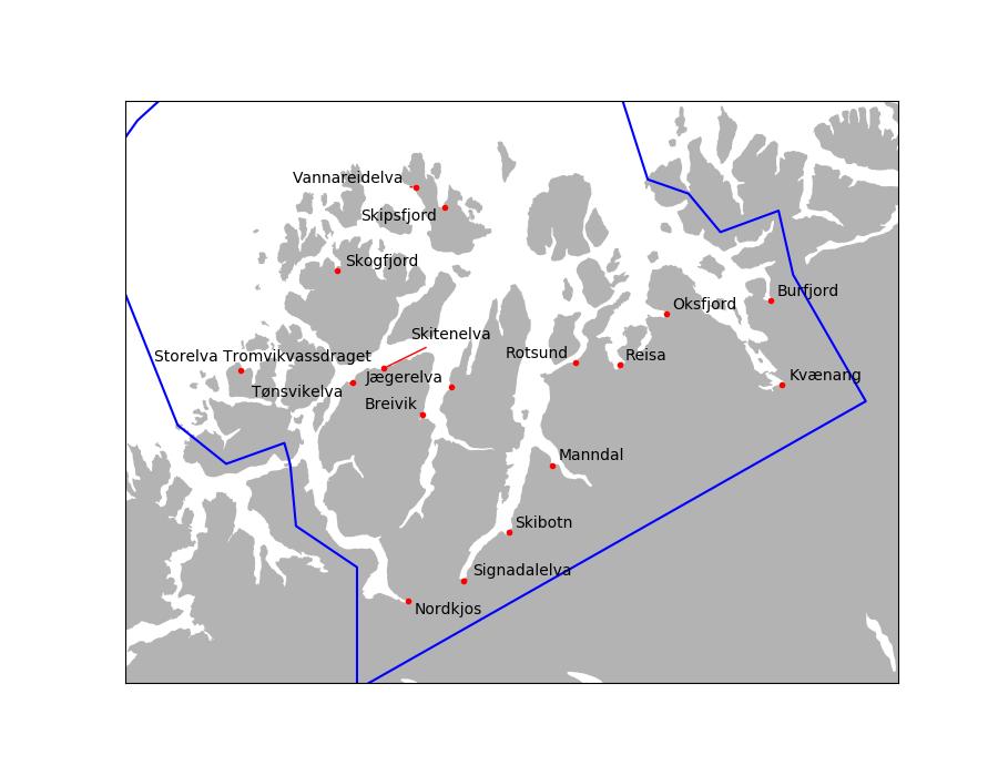Produksjonsområde 11: Kvaløya til Loppa Område 11: Kvaløya til Loppa 2015 Navn Tidlig utvandring Normal utvandring Storelva Tromvikvassdraget 0 % 0 % 0 % Nordkjos 1 % 0 % 0 % Tønsvikelva 0 % 0 % 0 %