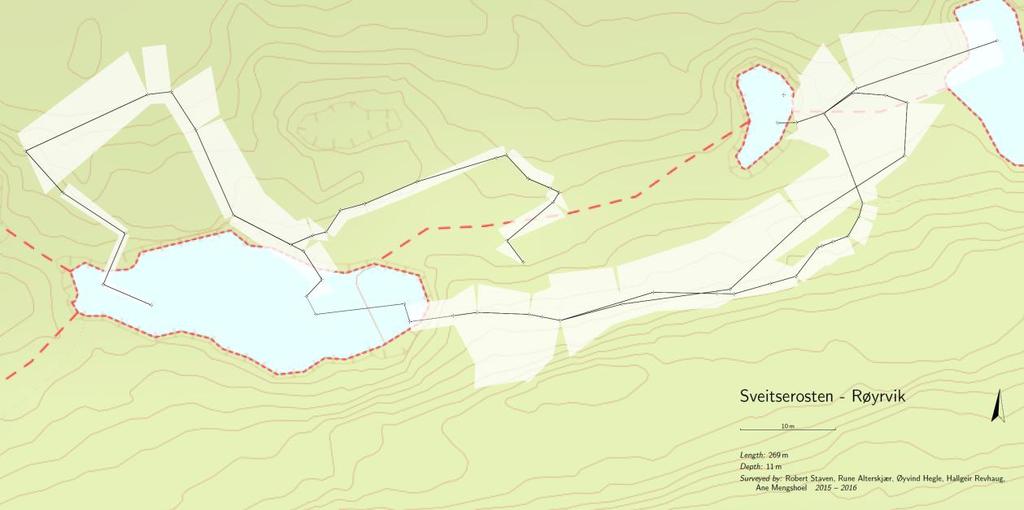 Dykking i Sveitserosten 2016-07-29/30 Ane Mengshoel 29.07.2016 - Smygern (inkl. bypass), Røyrvik. Buddy Robert Staven. 12 grader. Surveydykk for å kartlegge eksisterende line i Smygern og Bypass.