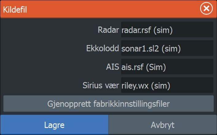 Avanserte simulatorinnstillinger Du kan bruke Avanserte simulatorinnstillinger til å styre simulatoren manuelt.