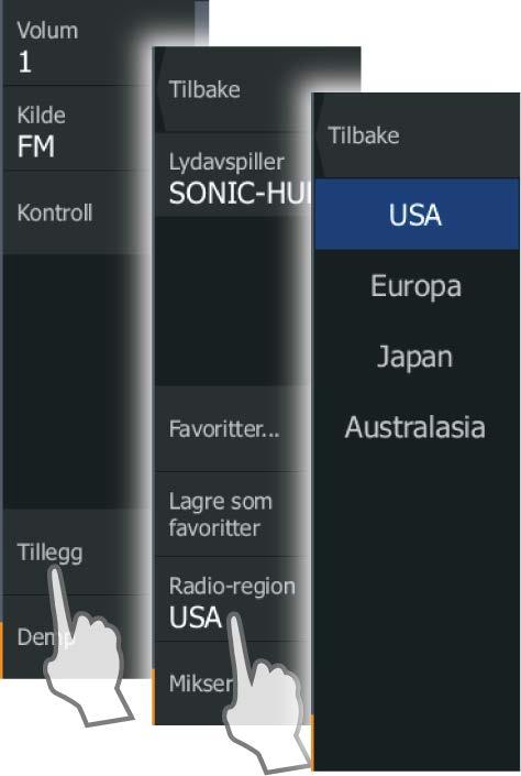 Radiofavoritter Når det stilles inn en kanal, kan du