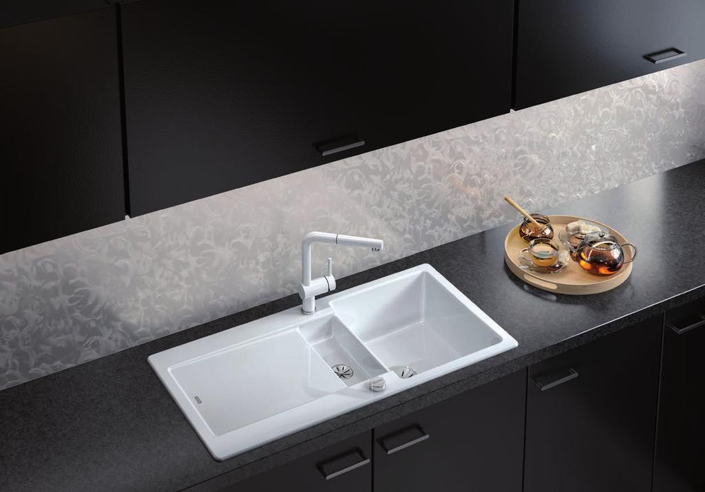 BLANCO keramisk porselen Klassisk materiale i stilrent design Kjøkkenvask: BLANCO IDENTO 6