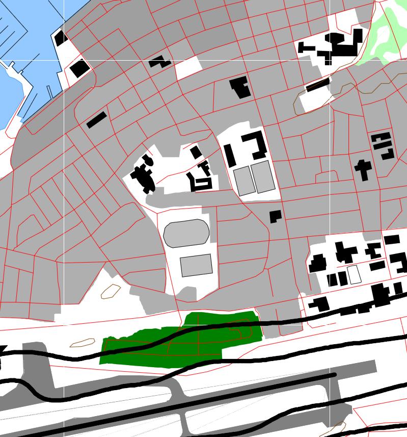 BRYGGERIET, BODØ 15/18 90 90 Figur 8 - Utsnitt av figur 10-11 i SINTEF sin rapport A1654 som viser gul og rød sone for maksimalt støynivå, L 5AF, og 90 db. Av figur 2 kan man se at tomten ligger ca.