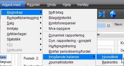 Inngående balanse Det er to måter å legge inn inngående balanse, enten ved årsstart, eller midt i året.