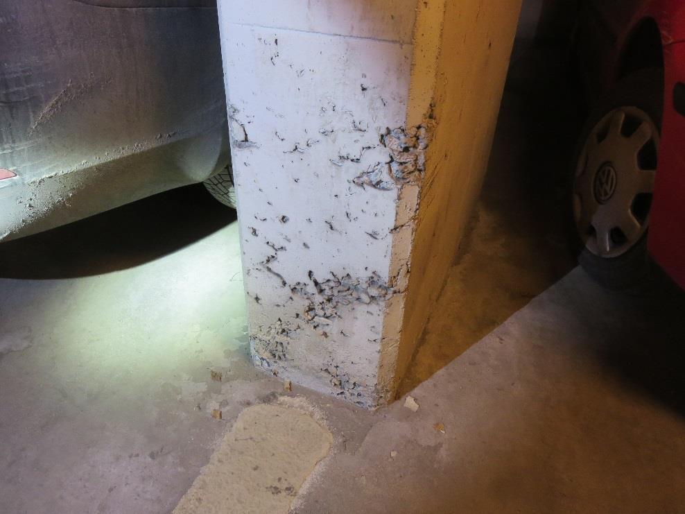 Visuell inspeksjon Svakheter i betongen riss, steinreir, støpeskjøter