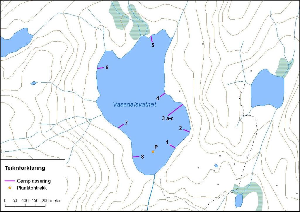 Vatnet er regulert ved ein demning ned mot Siplauelva, og då vi var der var dammen heilt fylt opp. Vatnet vart undersøkt 14.-15. august og det var overskyet med regn under prøvefisket.