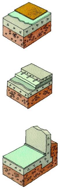 Man kan få til en betydelig reduksjon i radoninnstrømningen ved for eksempel tetting av sprekker og hull i betongplate og betongvegg, rundt sluk- og rørgjennomføringer og i hjørner.