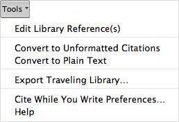 MAC: Fremgangsmåte for avformatering: Velg Verktøy > EndNote X7 > Convert to Unformatted Citations på menyen i Word eller velg Tools og deretter