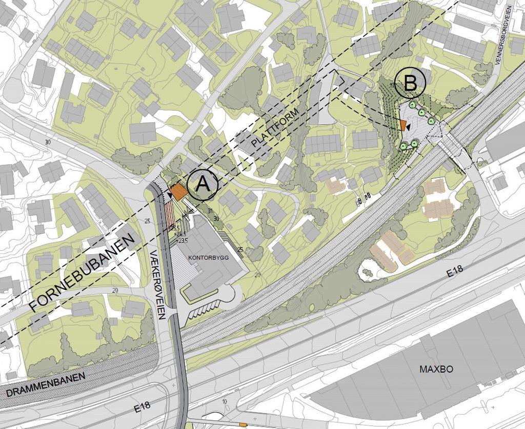 VÆKERØ Etter at Fornebubanen har krysset kommunegrensen ved Lysakerelva er Vækerø den første stasjonen i Oslo.