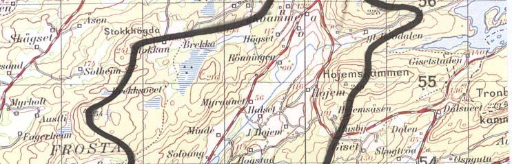 Kommune Fylke Totalt nedbørfelt (daa) Innsjøoverflate (daa) Dyrka mark i nedbørfelt (daa og %)