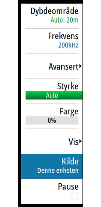 Ú Merk: Bruk av to svingere ved samme frekvensområde kan forårsake forstyrrelser mellom enhetene, og det kan hende de vises i bildet som vertikale streker.