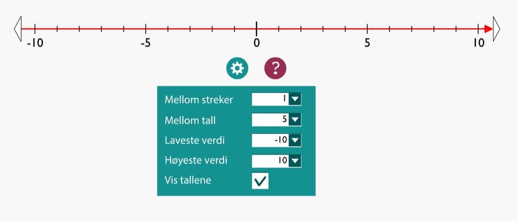 5 av 5 Interaktive elementer Under interaktive elementer i dette kapittelet finnes det ulike tallinjer, kalkulator