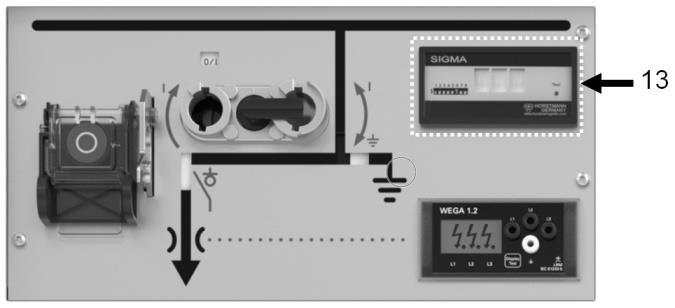 4.4 Signaler Xiria-enheten er utstyrt med spenningsdetektorer på kabelsiden, og kan utstyres med overstrømindikatorer og trippindikatorer som tillegg. 4.4.1 Spenningsdetektorer Xiria-enheten er utstyrt med spenningsdetektorer i kontrollpanelet (12) som samsvarer med IEC 61243-5 med LRM-grensesnitt.