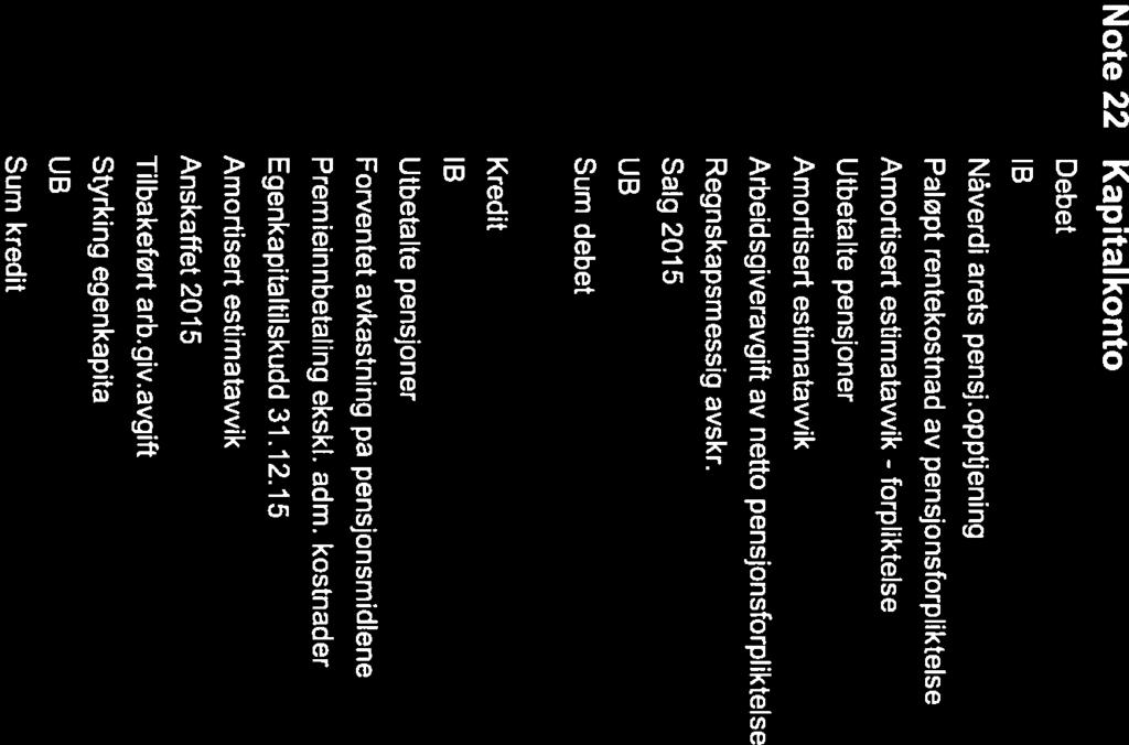 UB anvendelse forpliktelse Note 22 Kapitalkonto Debet IB 48658714 38189586