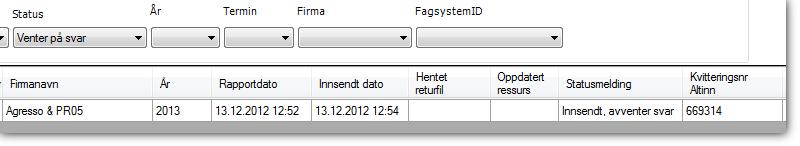 Trinn Handling inn, men som ikke er ferdigbehandlet og hentet kvittering/arkiv.ref. på. 6 Det anbefales at du henter kvittering/arkivreferanse mens du allikevel er pålogget Altinn.