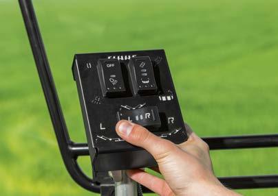 Slåmaskinen kan også integreres med traktorens vendeteigsautomatikk uten terminal. Den enkeltvirkende ventilen kan da styres via F-tastene i CMOTION eller direkte fra knappene i armlenet.