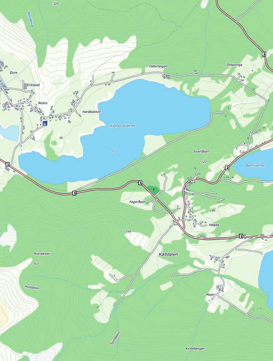 KORT LØYPE (4,4 km) snur ved Eidstenga - samme vei tilbake.