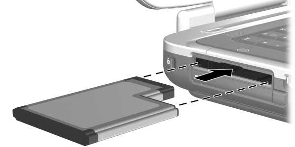 2. Slik setter du inn et ExpressCard: a.