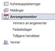 Få oversikt over arrangementer Mange aktører legger ut sine arrangementer på facebook.