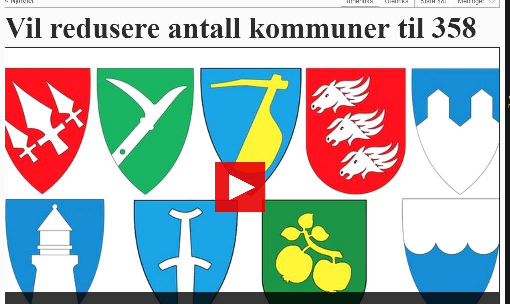 Status kommunereformen 116 kommuner blir til 46 nye kommuner.