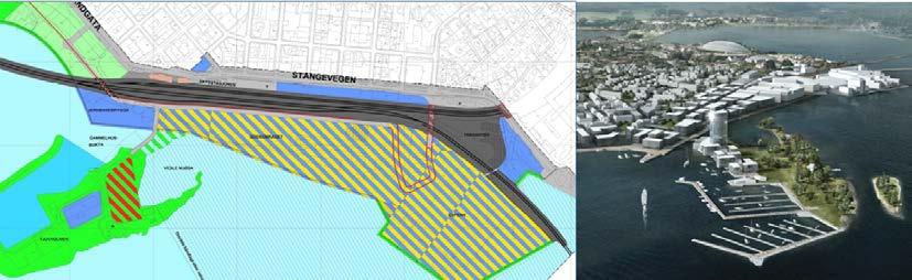 Tabell 16: Summerte effekter av utbygging av boliger til 2 240 bosatte og 3 200 arbeidsplasser i sentrum og utenfor sentrum i Moss.