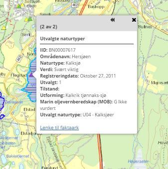 Dersom området du klikker på treffer mange symboler samtidig er det mulig å d bla mellom disse i vinduet.