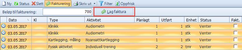 2.2.2 Fakturering av kontrakter uten gruppe For å fakturere aktivitetene tilknyttet en kontrakt som ikke inneholder kontraktsgrupper har man to valg.