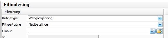 Filinnlesning Filinnlesning av nettbetalinger (US 5174) Vi har nå i V3 ferdigstilt løsning for filinnlesning av nettbetalinger til webgodkjenning. Filformatet er ikke endret.
