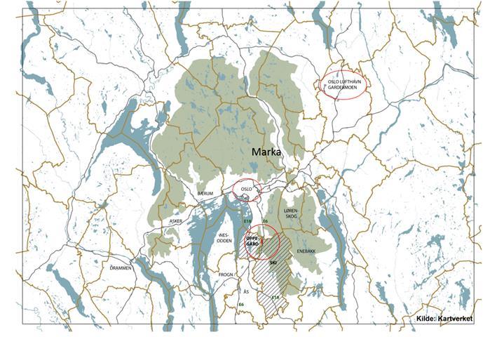 Oppegård og Ski kommune ligger