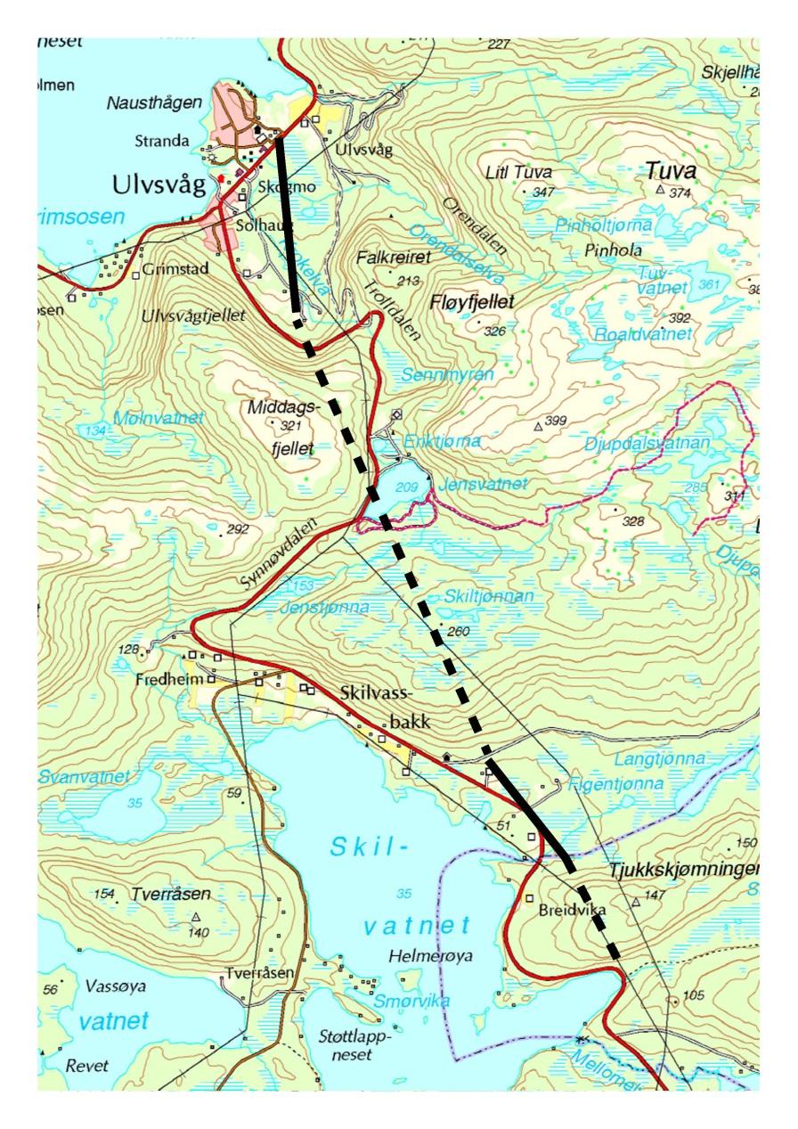 E6 Ulvsvågskaret E6 over Ulvsvågskaret har stor stigning og dårlig geometri, og er flaskehals for